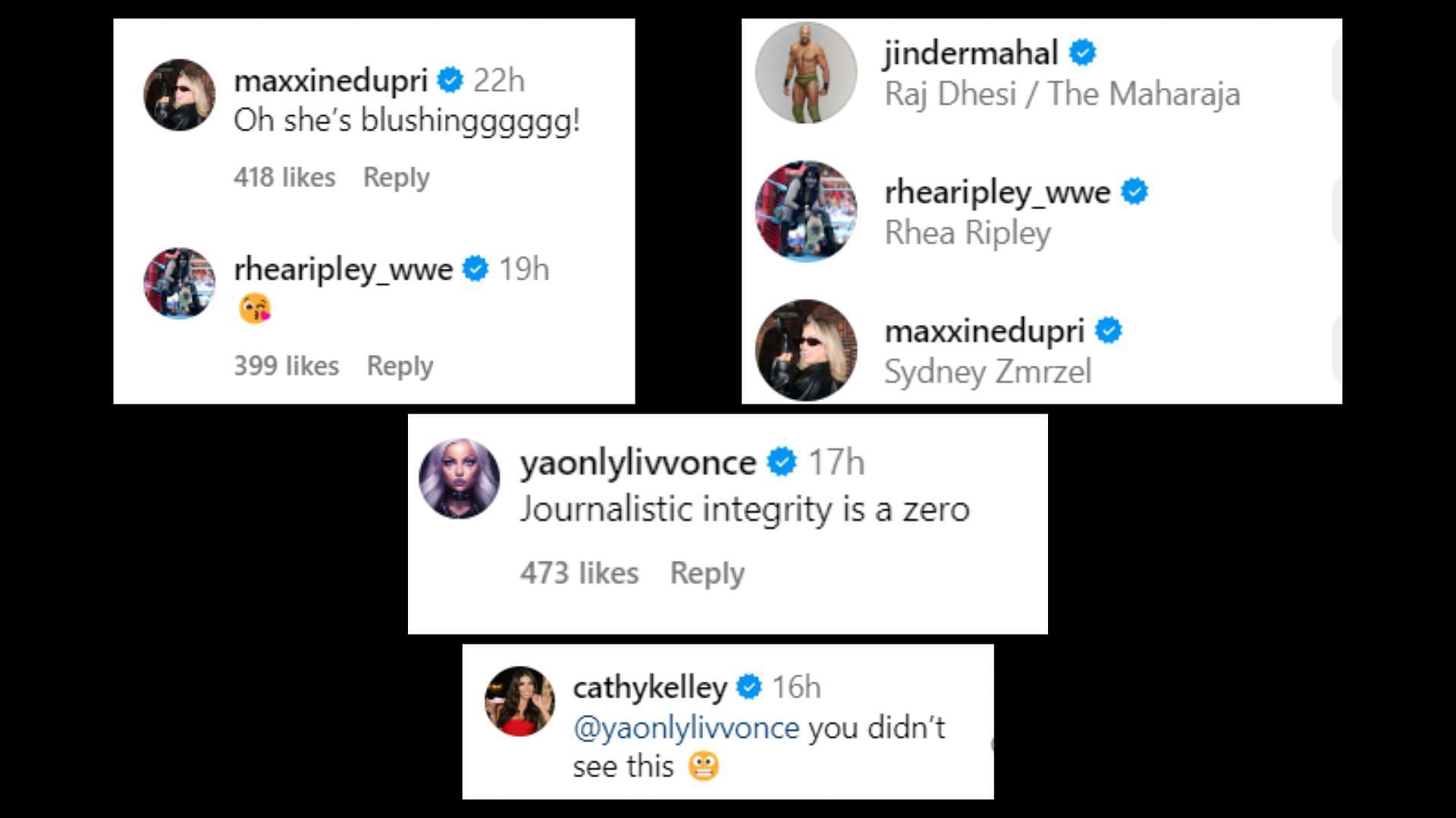 WWE stars react to Cathy Kelley's Instagram post